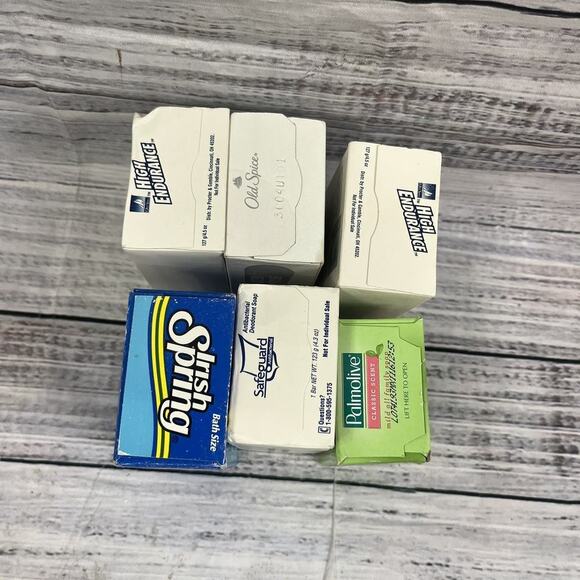 Vintage 6pc Lot Bath Soap Bars Old Spice Irish Spring Safeguard Palmolive w/ Box - Picture 6 of 7